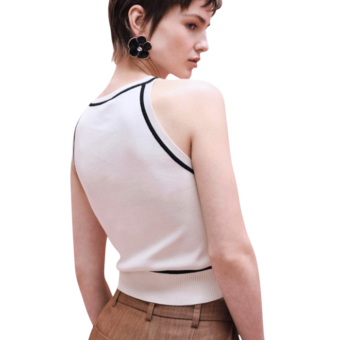 Top IMPERIAL smanicato girocollo con profili a contrasto