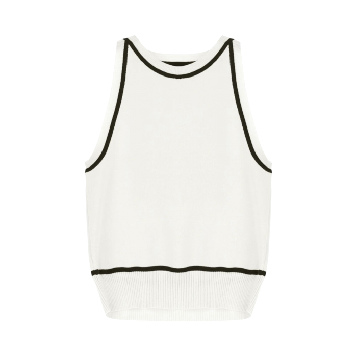 Top IMPERIAL smanicato girocollo con profili a contrasto