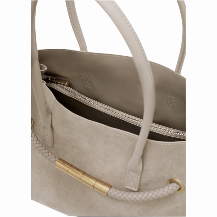   Borsa donna NALI' modello Oxford a spalla scamosciata dettagli ecopelle laterale allargabile