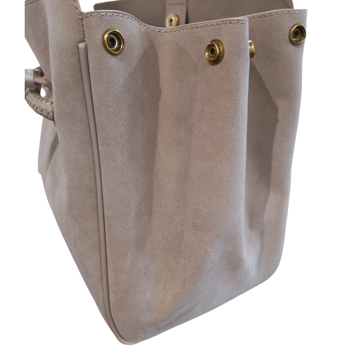   Borsa donna NALI' modello Oxford a spalla scamosciata dettagli ecopelle laterale allargabile