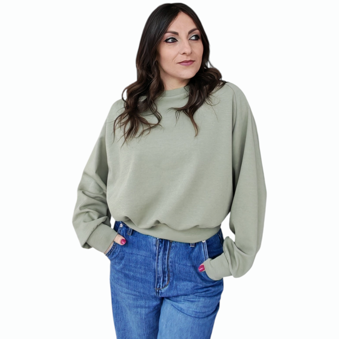 Maglia donna SAIPH modello fempa crop in misto cotone