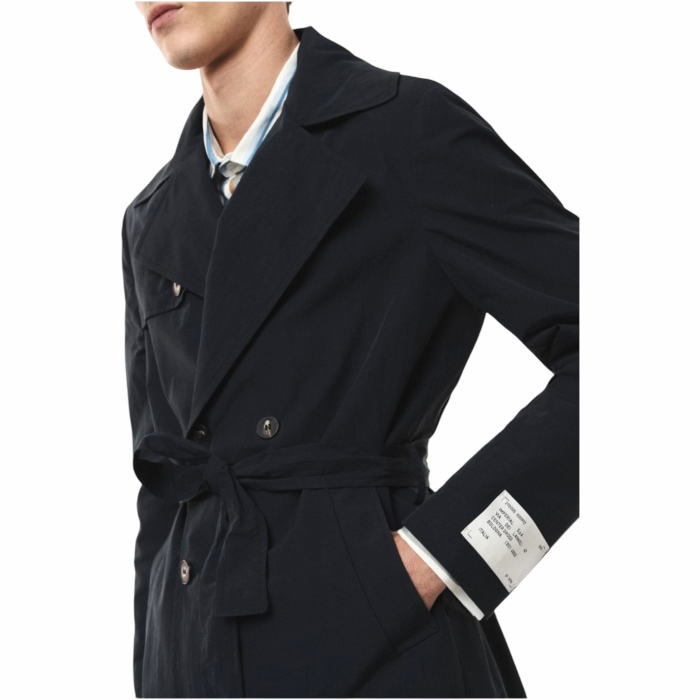 Trench coat uomo IMPERIAL misto cotone/lino doppio petto con cintura 