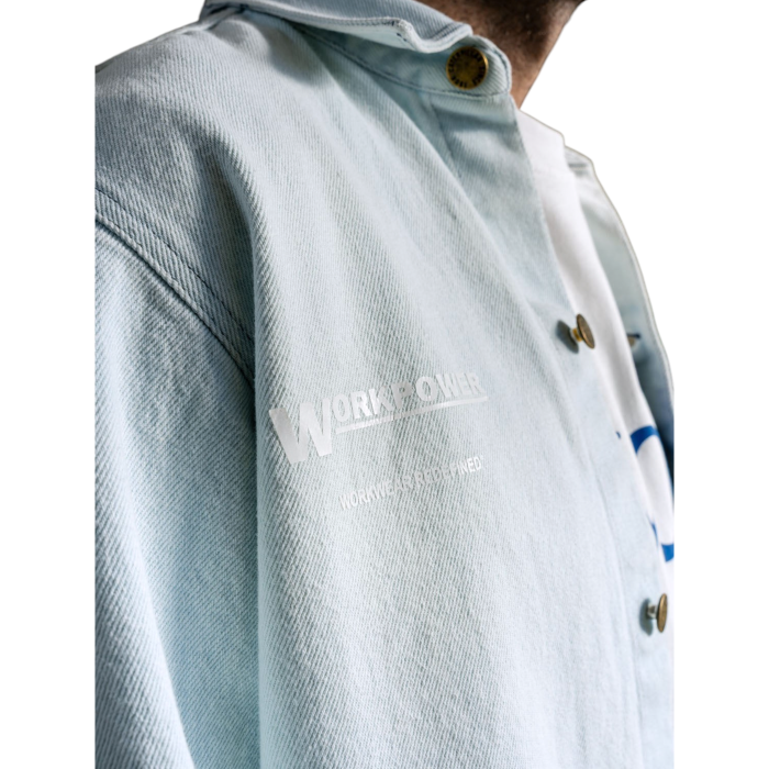 Camicia overshirt uomo CAT Caterpillar jeans 100% cotone light wash denim