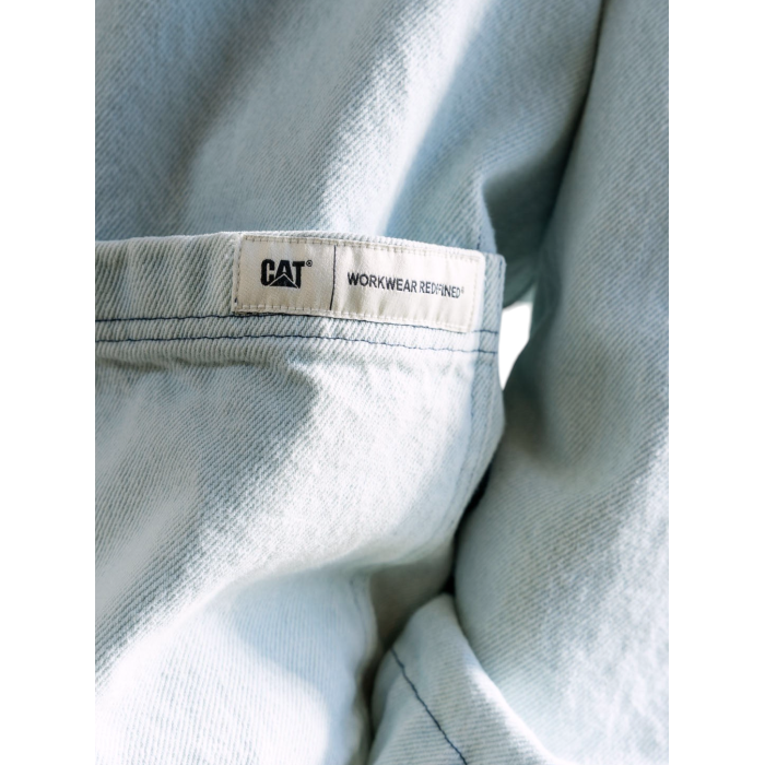Camicia overshirt uomo CAT Caterpillar jeans 100% cotone light wash denim