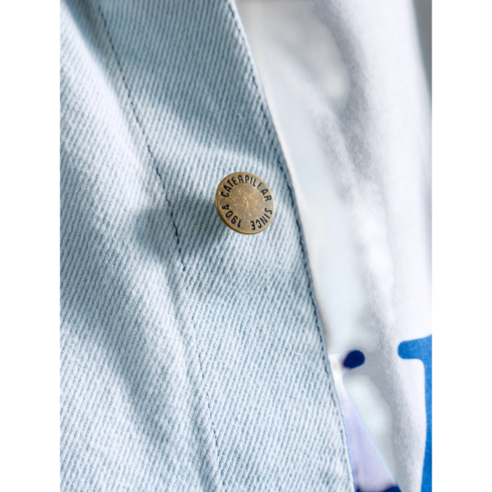 Camicia overshirt uomo CAT Caterpillar jeans 100% cotone light wash denim
