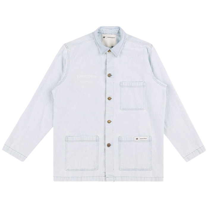 Camicia overshirt uomo CAT Caterpillar jeans 100% cotone light wash denim