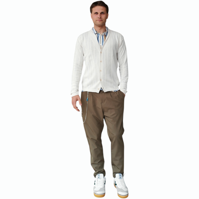 Pantalone uomo IMPERIAL regular fit con pinces e catenina