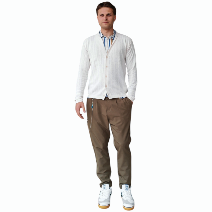Pantalone uomo IMPERIAL regular fit con pinces e catenina