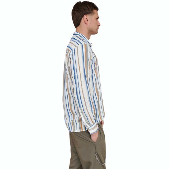 Camicia uomo IMPERIAL 100% viscosa fantasia a righe collo classico