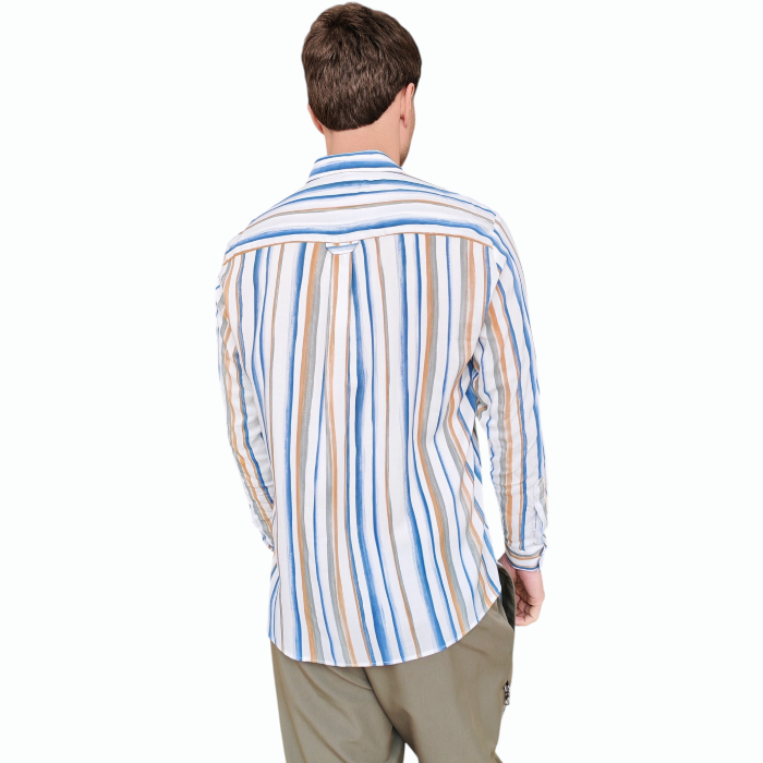 Camicia uomo IMPERIAL 100% viscosa fantasia a righe collo classico