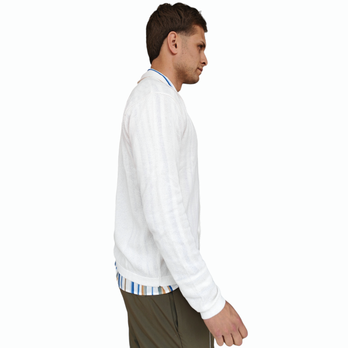 Cardigan uomo BERNA misto cotone lavorazione punto riso scollo a V