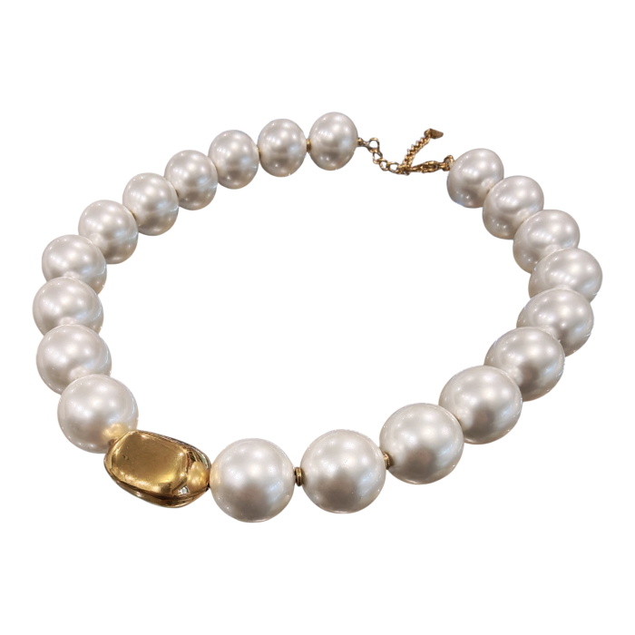 Collana donna NALI' modello Pearl con elementi a sfera e dettagli dorati