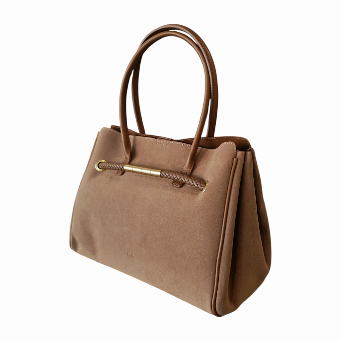 Borsa donna NALI' modello Oxford a spalla scamosciata dettagli ecopelle laterale allargabile