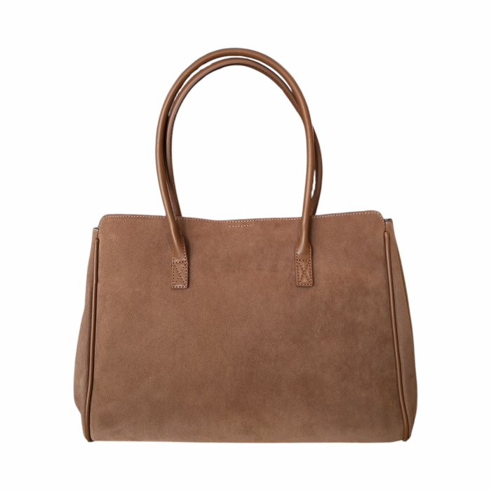 Borsa donna NALI' modello Oxford a spalla scamosciata dettagli ecopelle laterale allargabile