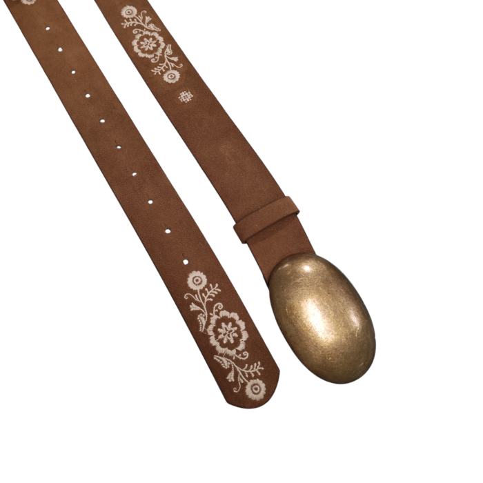 Cintura donna NALI' modello Annie con ricami e fibbia effetto ottone