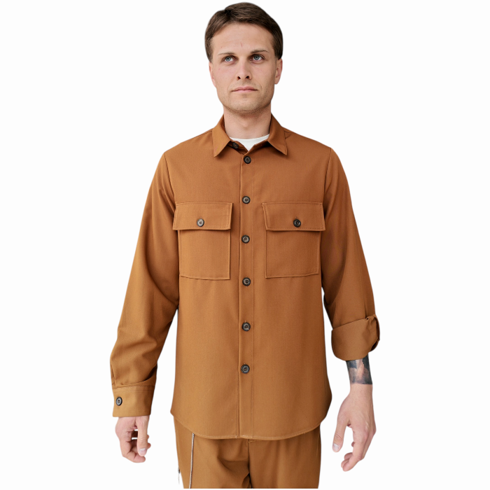 Completo uomo IMPERIAL overshirt con tasche frontali pantalone regular fit con pinces