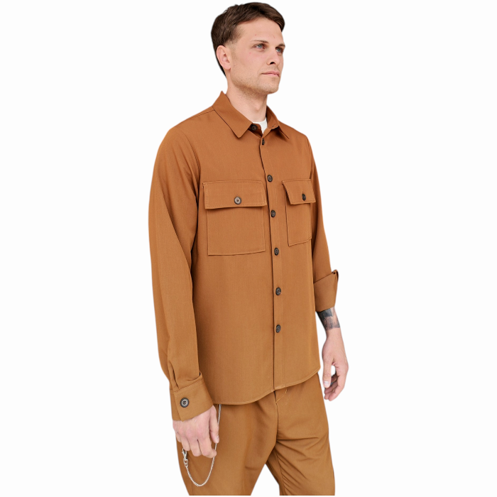 Completo uomo IMPERIAL overshirt con tasche frontali pantalone regular fit con pinces
