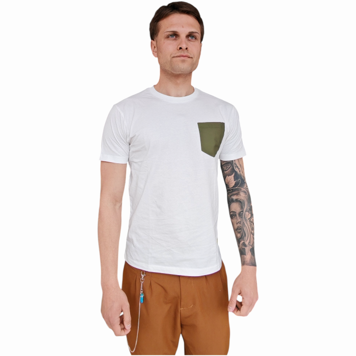 T-shirt uomo GIANNI LUPO 100% cotone regular fit con taschino a contrasto