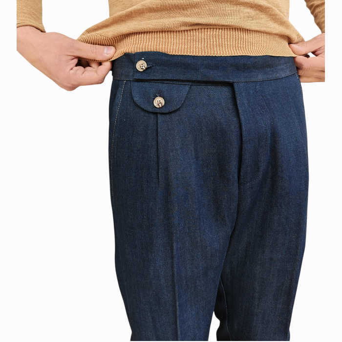 Pantalone uomo IMPERIAL 100% tencel effetto denim regular fit con pinces