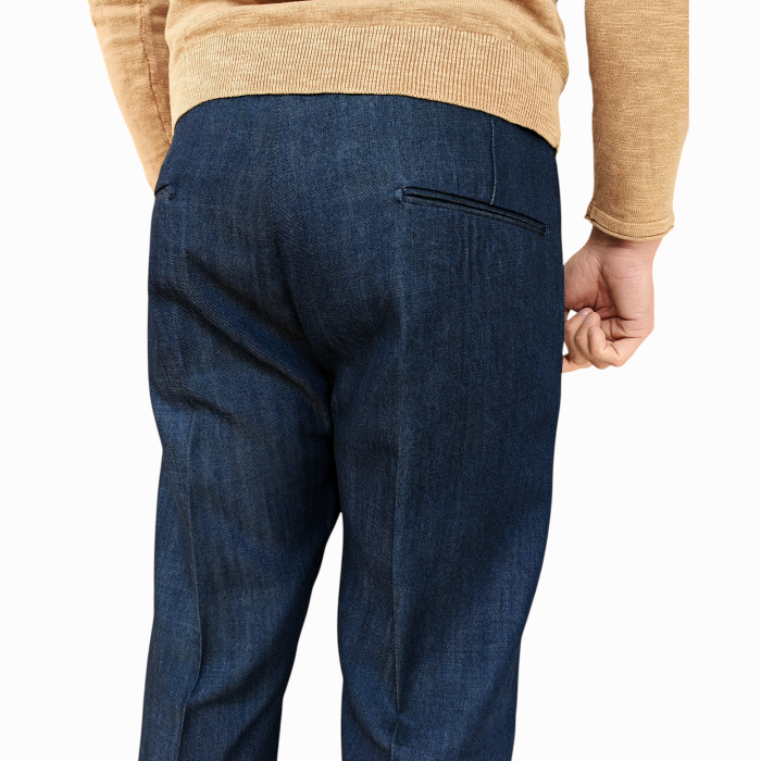 Pantalone uomo IMPERIAL 100% tencel effetto denim regular fit con pinces
