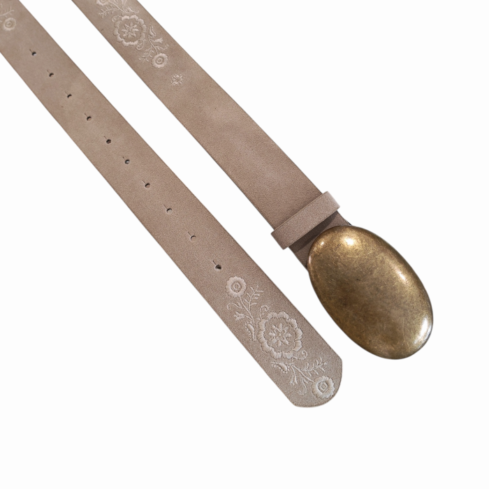 Cintura donna NALI' modello Annie con ricami e fibbia effetto ottone