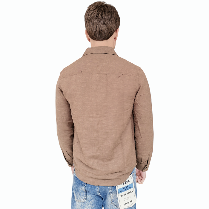 Overshirt uomo GIANNI LUPO in misto fibra vegetale (ramie) con tasche frontali