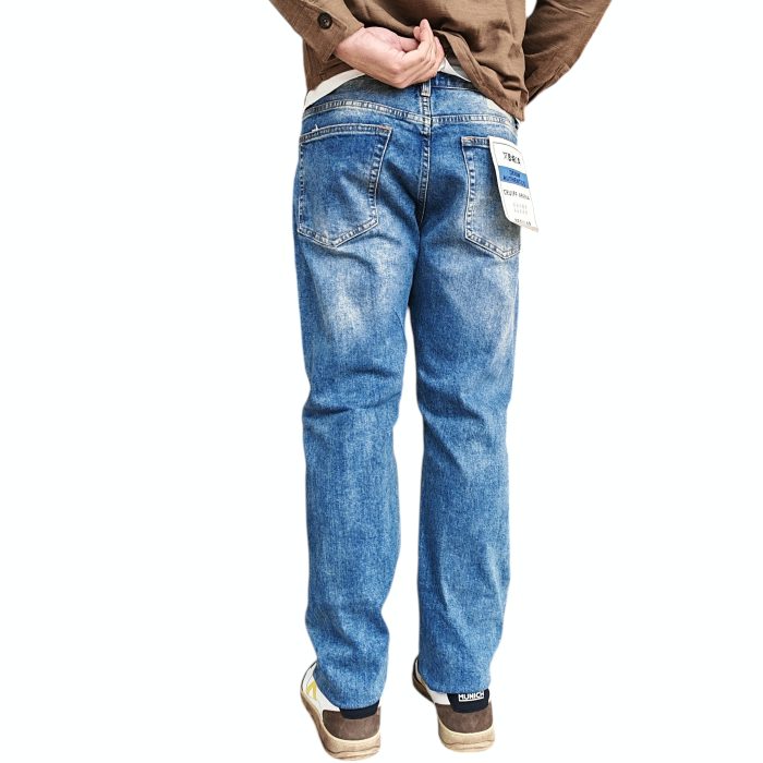 Jeans uomo BERNA 5 tasche regular fit in puro cotone lavaggio medio