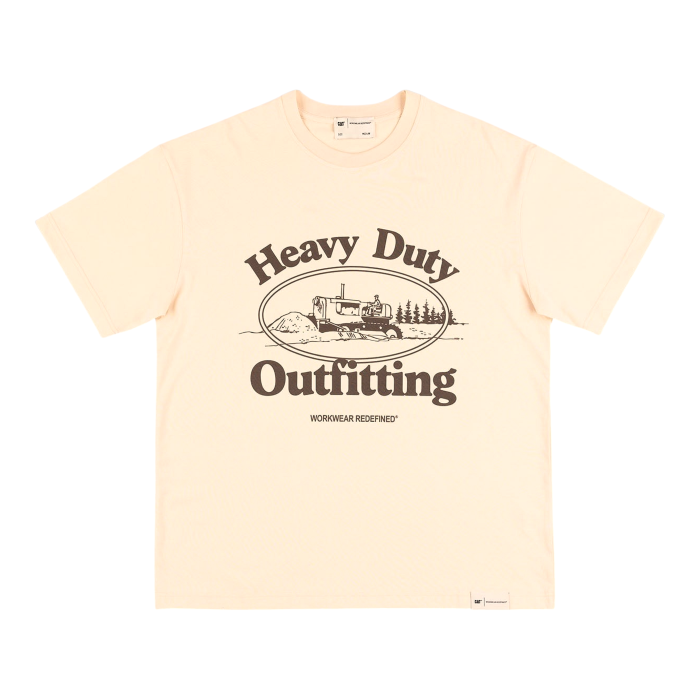 T-shirt uomo CAT (Caterpillar) oversize Heavy Duty con stampa