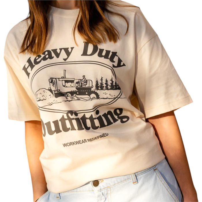 T-shirt uomo CAT (Caterpillar) oversize Heavy Duty con stampa