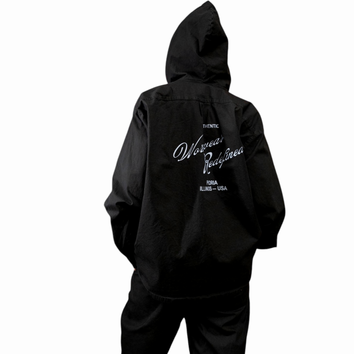 Felpa uomo CAT (Caterpillar) oversize in cotone Ripstop con cappuccio e tasche