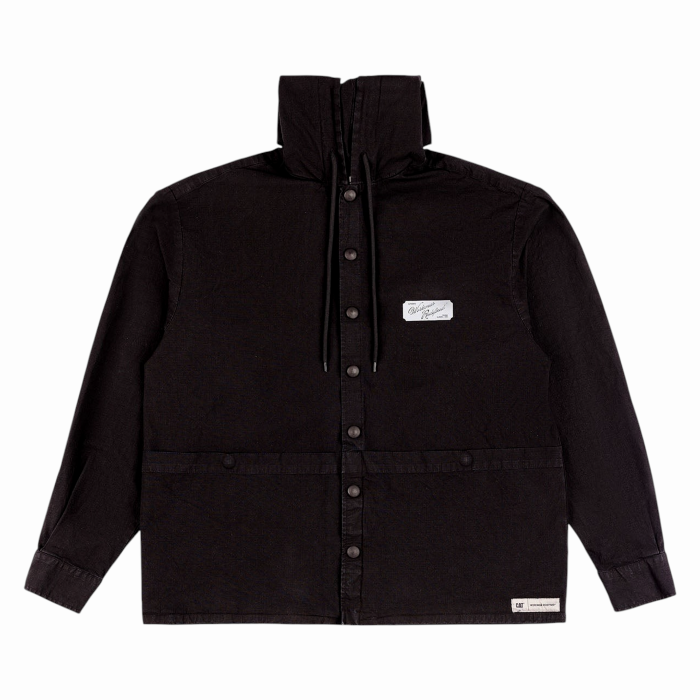 Felpa uomo CAT (Caterpillar) oversize in cotone Ripstop con cappuccio e tasche