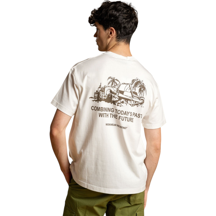 T-shirt uomo CAT (Caterpillar) oversize Past and Future 100% cotone con stampa 