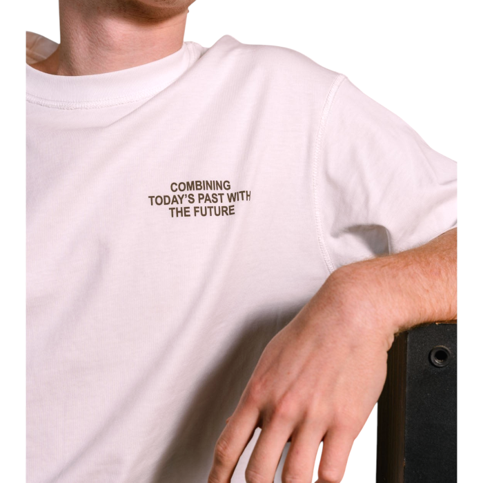 T-shirt uomo CAT (Caterpillar) oversize Past and Future 100% cotone con stampa 