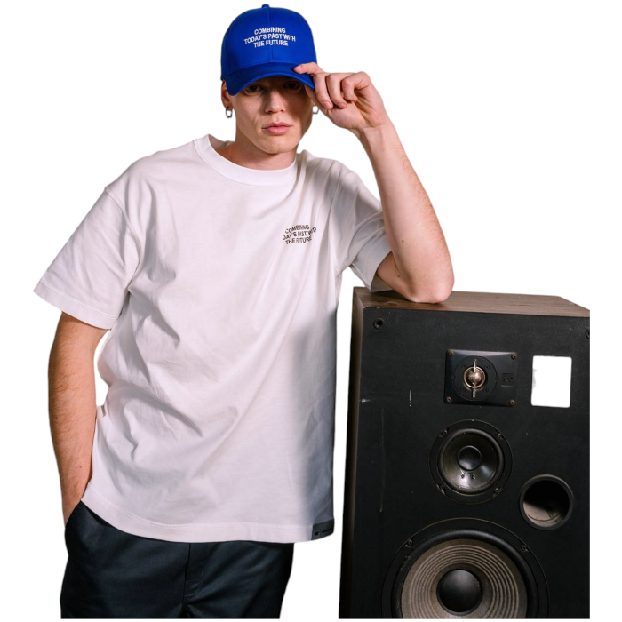 T-shirt uomo CAT (Caterpillar) oversize Past and Future 100% cotone con stampa 