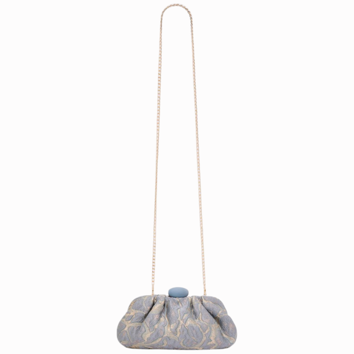 Pochette donna NALI' in tessuto damascato con catenina staccabile
