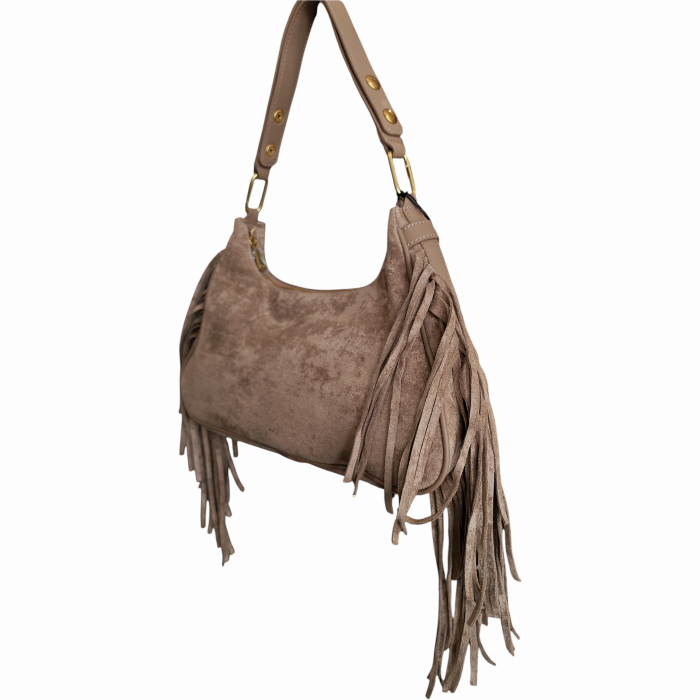 Borsa donna NALI' con frange laterali mod. Dallas a spalla con tracolla staccabile