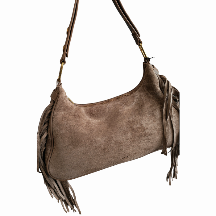 Borsa donna NALI' con frange laterali mod. Dallas a spalla con tracolla staccabile