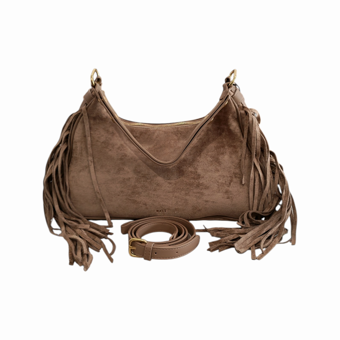 Borsa donna NALI' con frange laterali mod. Dallas a spalla con tracolla staccabile