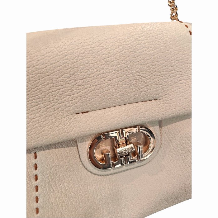 Borsa donna GAUDI' a spalla mod. Grace in morbida ecopelle martellata con catenina 