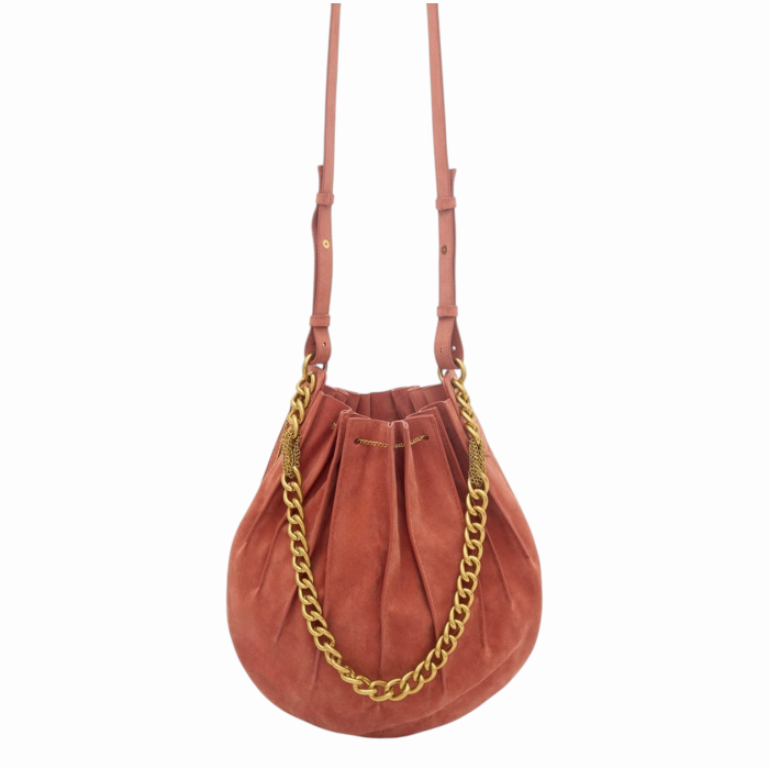   Borsa donna NALI' mod. sacca Evissa a spalla 100% camoscio con catena e tracolla staccabile