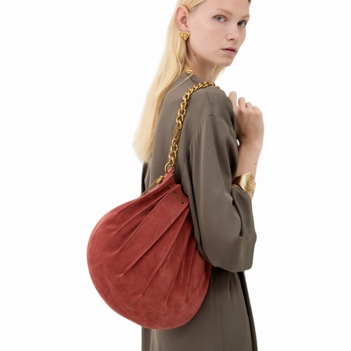   Borsa donna NALI' mod. sacca Evissa a spalla 100% camoscio con catena e tracolla staccabile