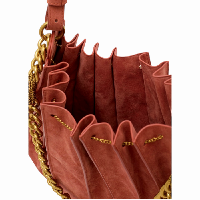   Borsa donna NALI' mod. sacca Evissa a spalla 100% camoscio con catena e tracolla staccabile