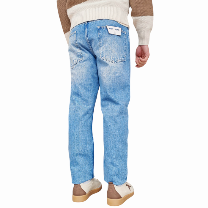Jeans uomo IMPERIAL baggy fit 100% cotone non elasticizzato lavaggio chiaro