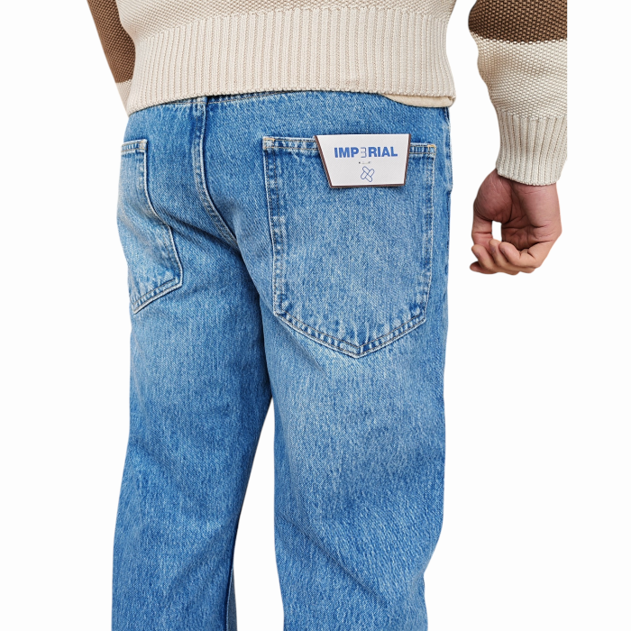 Jeans uomo IMPERIAL baggy fit 100% cotone non elasticizzato lavaggio chiaro