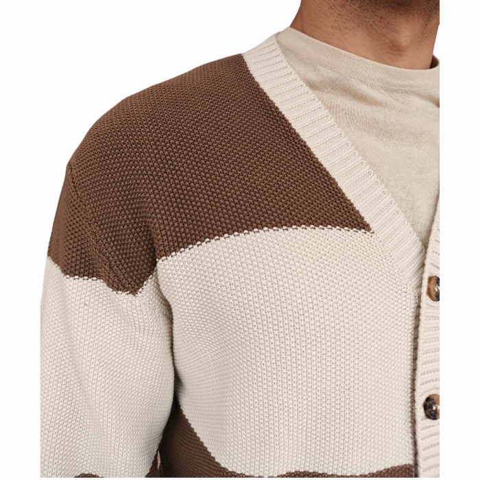 Cardigan uomo IMPERIAL 100% cotone lavorazione chicco riso scollo a V