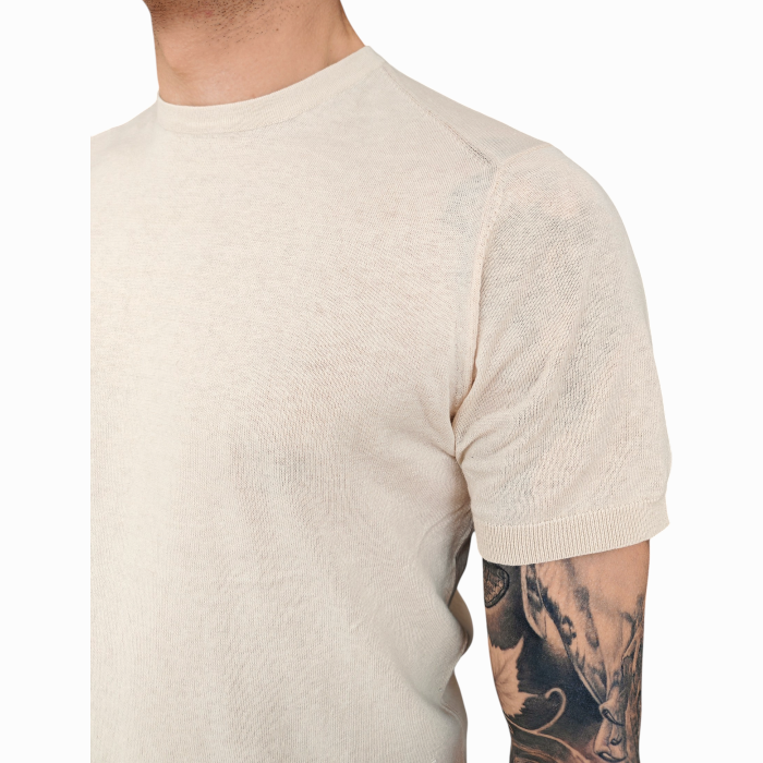 T-shirt uomo BERNA 100% cotone in maglina girocollo tinta unita orli a coste 