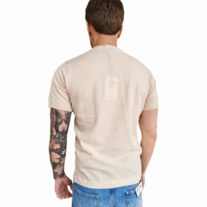 T-shirt uomo BERNA 100% cotone in maglina girocollo tinta unita orli a coste 