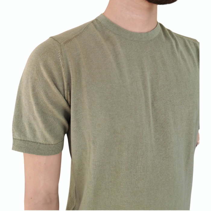 T-shirt uomo BERNA 100% cotone in maglina girocollo tinta unita orli a coste