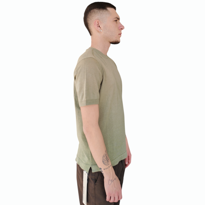 T-shirt uomo BERNA 100% cotone in maglina girocollo tinta unita orli a coste