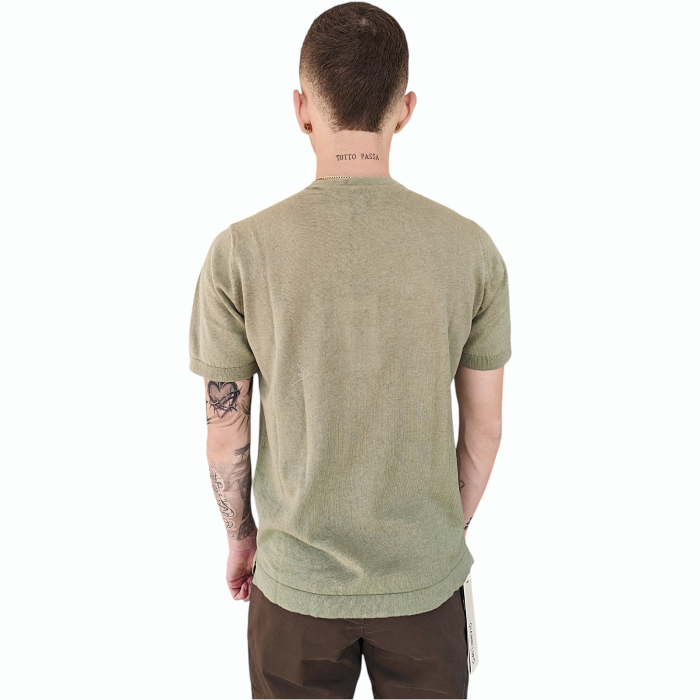 T-shirt uomo BERNA 100% cotone in maglina girocollo tinta unita orli a coste